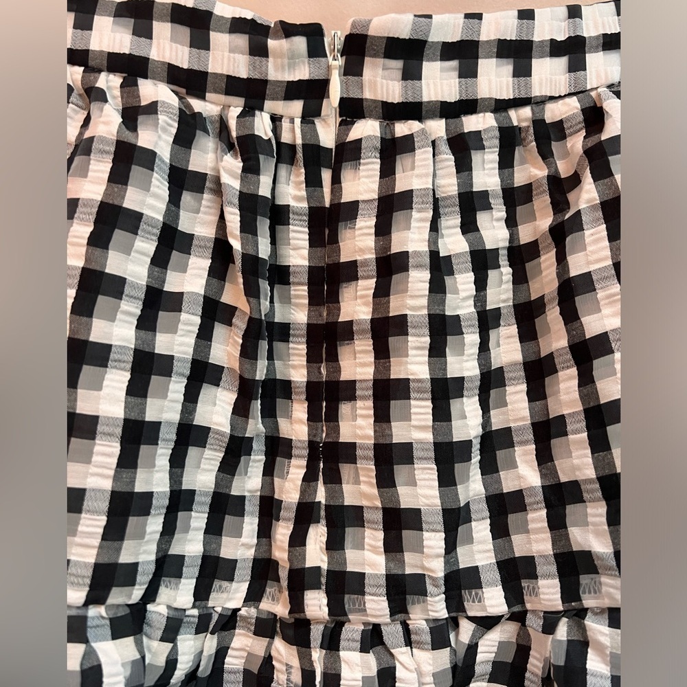 TOPSHOP Women’s Black and White Gingham Checked Mini Skirt - Size 4 - Picture 8 of 9